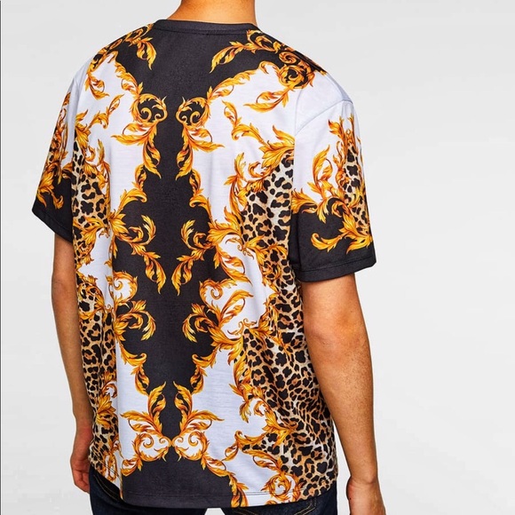 Zara 2019 Versace style baroque print T-shirt - Picture 3 of 6